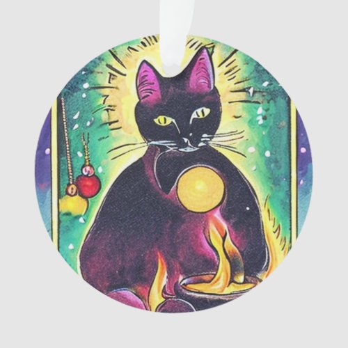 Witch Christmas Cat Ornament