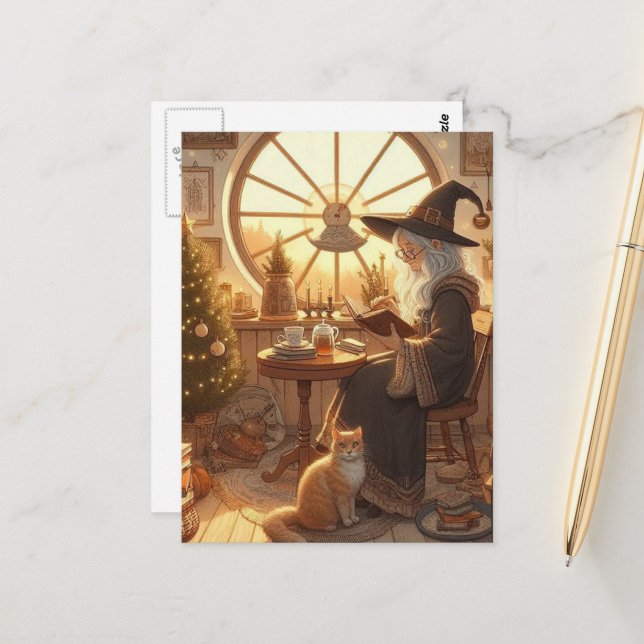 Witch Christmas  Postcard (Front/Back In Situ)