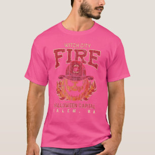 Witch City Firefighter Halloween Capital Vintage T-Shirt