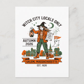 Witch City Locals Only Salem Massachusetts Postcard