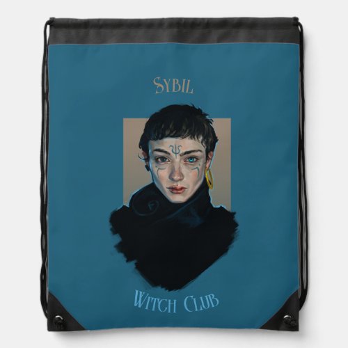 WItch club artful mystical fantasy Drawstring Bag