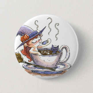 Witch Coffee Break 2 Pinback Button