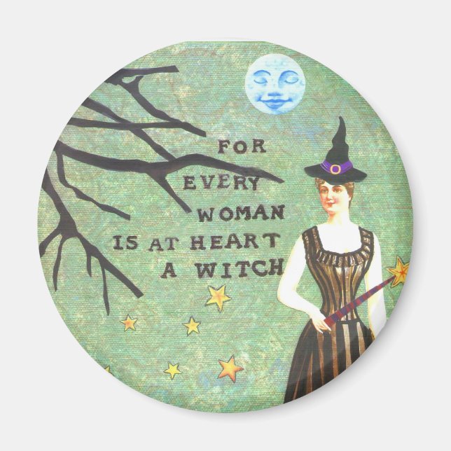 witch collage edit, witch collage edit, skeletons magnet (Front)