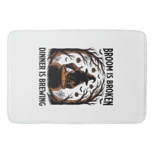 Witch Cooking Shirt Funny Halloween Cauldron Desig Bath Mat