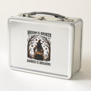 Witch Cooking Shirt Funny Halloween Cauldron Desig Metal Lunch Box