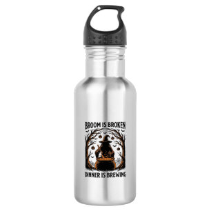 Witch Cooking Shirt Funny Halloween Cauldron Desig Stainless Steel Water Bottle