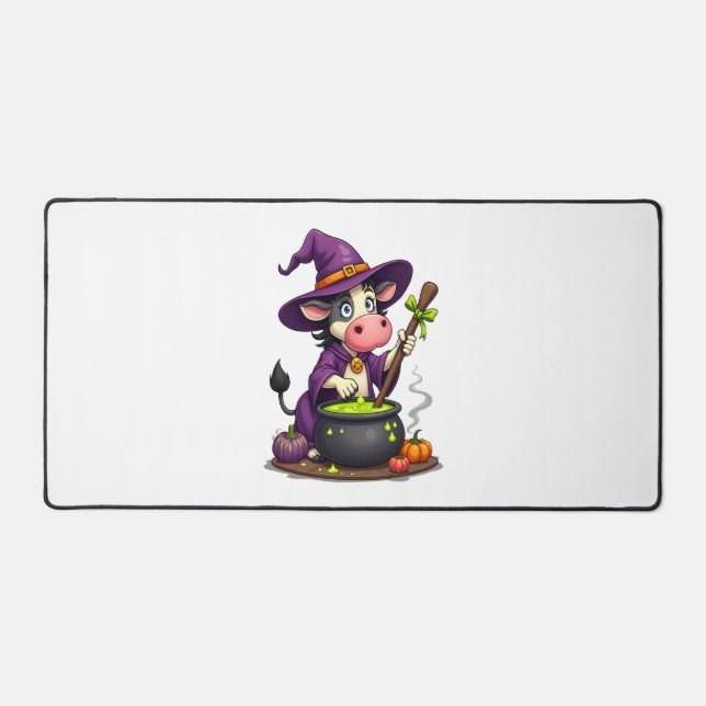 Witch Cow Cauldron Brew Desk Mat (Front)
