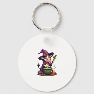 Witch Cow Cauldron Brew Keychain