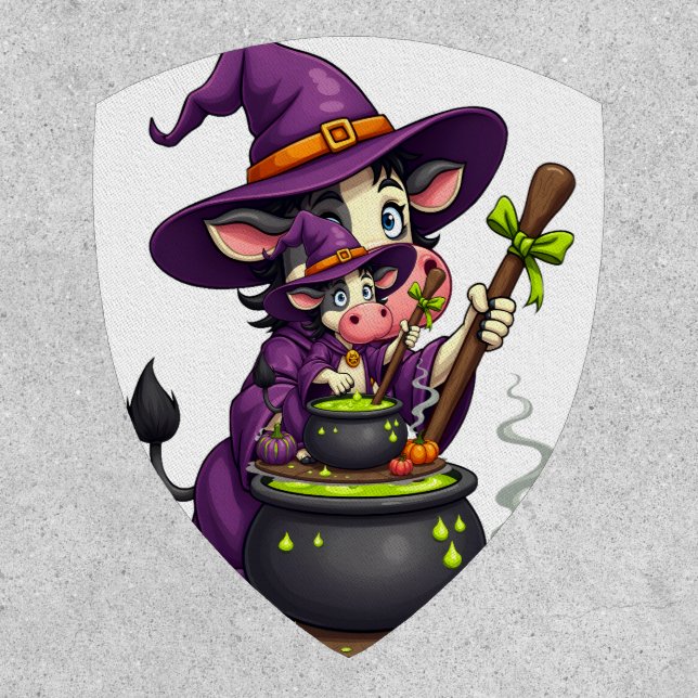 Witch Cow Cauldron Brew Patch (Front)