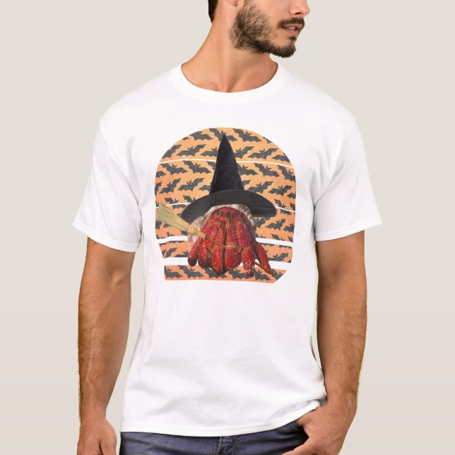 Witch Crab Funny Halloween Hermit Crab Lover T-Shirt (Front)