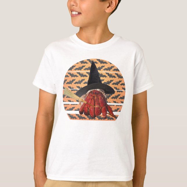 Witch Crab Funny Halloween Hermit Crab Lover T-Shirt (Front)