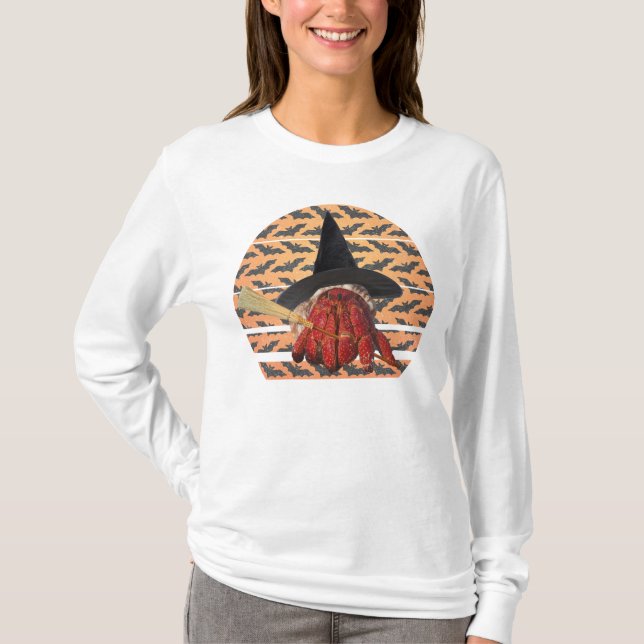 Witch Crab Funny Halloween Hermit Crab Lover T-Shirt (Front)