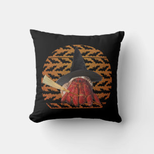 Witch Crab Funny Halloween Hermit Crab Lover Throw Pillow