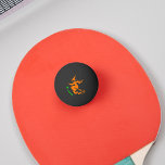Witch Custom Player Team Name Party Black Beer Ping Pong Ball<br><div class="desc">Create your own custom, personalized, fun Halloween font / script / typography, orange flying witch on her broom, tournament quality black color table tennis / beer pong / ping pong ball, available in total 12 fun colors, including 3 glow-in-the-dark options. To customize, simply type in your name / team name...</div>