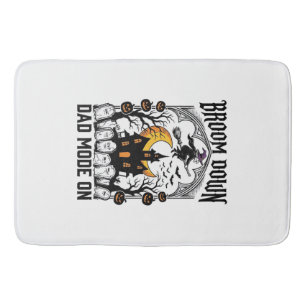 Witch Dad Halloween Broom Broke Vintage Graphic_1 Bath Mat