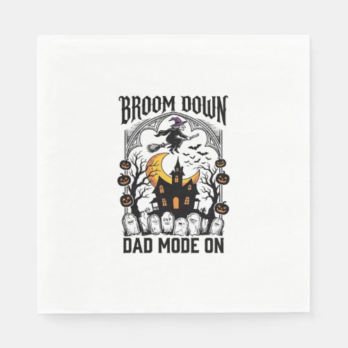 Witch Dad Halloween Broom Broke Vintage Graphic_1 Napkins