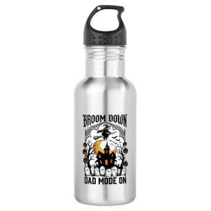 Witch Dad Halloween Broom Broke Vintage Graphic_1 Stainless Steel Water Bottle