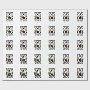 Witch Dad Halloween Broom Broke Vintage Graphic_1 Wrapping Paper
