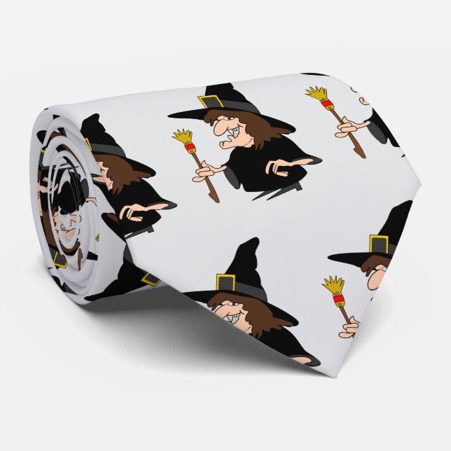Witch Design Neck Tie (Rolled)