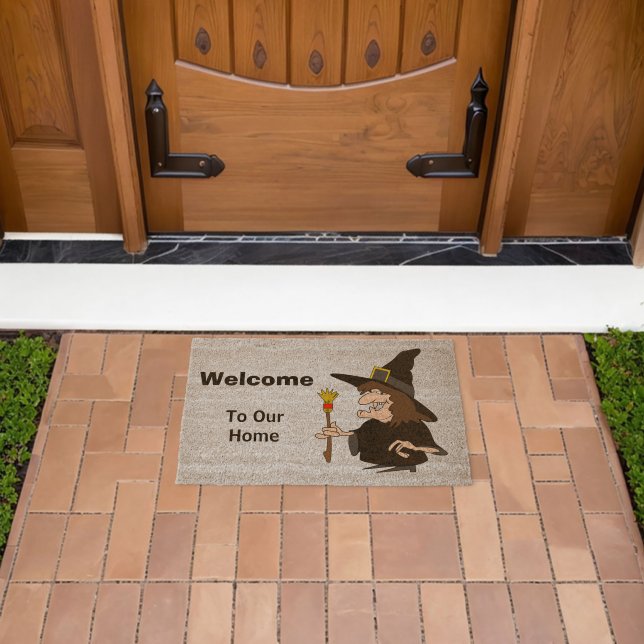 Witch Design Personalised Fiber Doormat (Insitu (Outdoor))