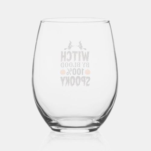 Witch DNA Design Spooky Halloween Humor_1 Stemless Wine Glass