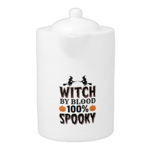 Witch DNA Design Spooky Halloween Humor_1 Teapot