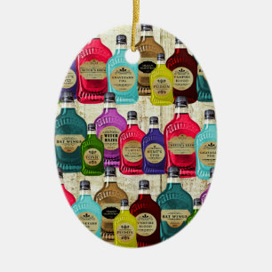 Witch Doctors Magic Potion Apothecary Tonic Bottle Ceramic Ornament