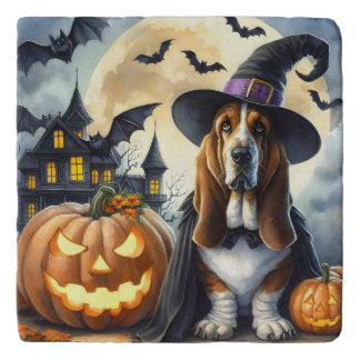 Witch Dog Halloween Trivet
