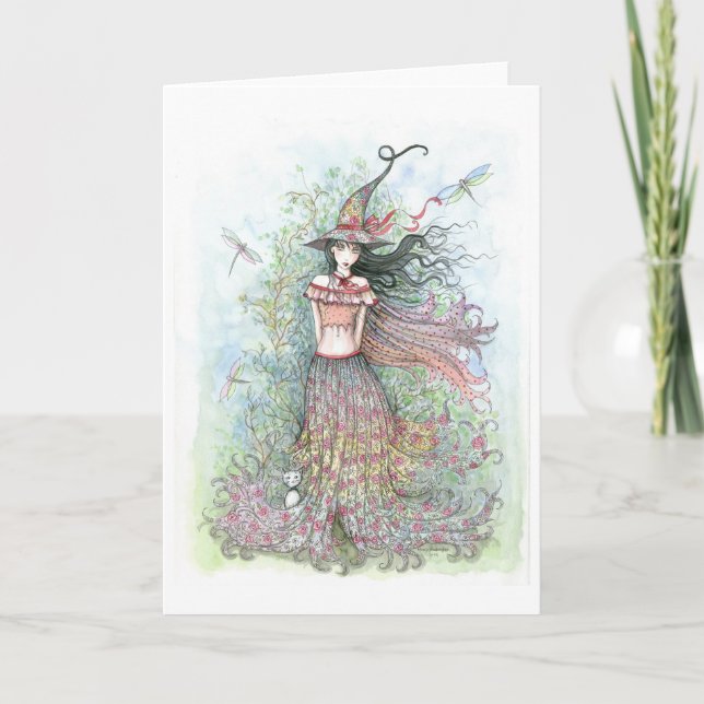 Witch Dragonfly Card by Molly Harrison (Front)