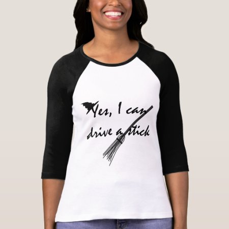 Witch Drive A Stick  Funny Halloween T-shirt