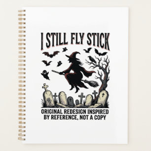 Witch Driving Pun Shirt Funny Vintage Halloween Gr Planner