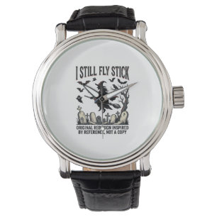 Witch Driving Pun Shirt Funny Vintage Halloween Gr Watch