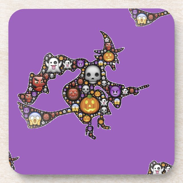 witch emoji beverage coaster (Front)