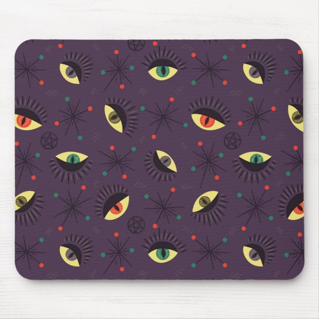 Witch Eyes Dark Gothic Occult Pattern Mouse Pad (Front)