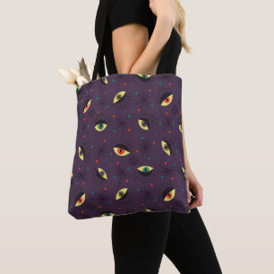 Witch Eyes Dark Gothic Occult Pattern Tote Bag