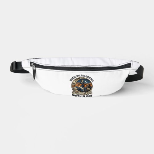 Witch flight attendant Halloween broom broke desig Fanny Pack