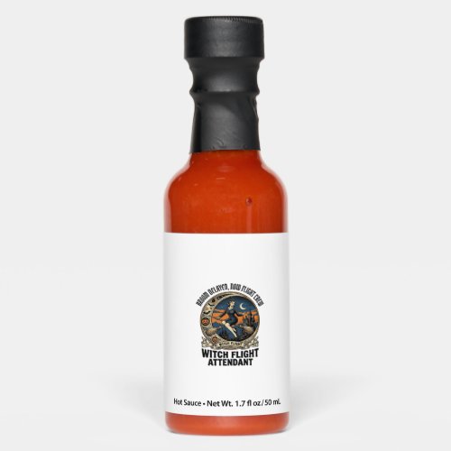 Witch flight attendant Halloween broom broke desig Hot Sauces