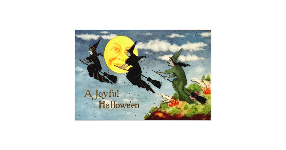 Witch Flying Broom Man In The Moon Sky Photo Print | Zazzle