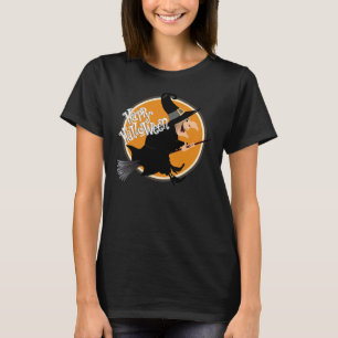 Witch Flying on Broomstick Happy Halloween T-Shirt