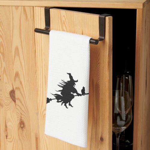 Witch Flying On Her Broom Kitchen Towel