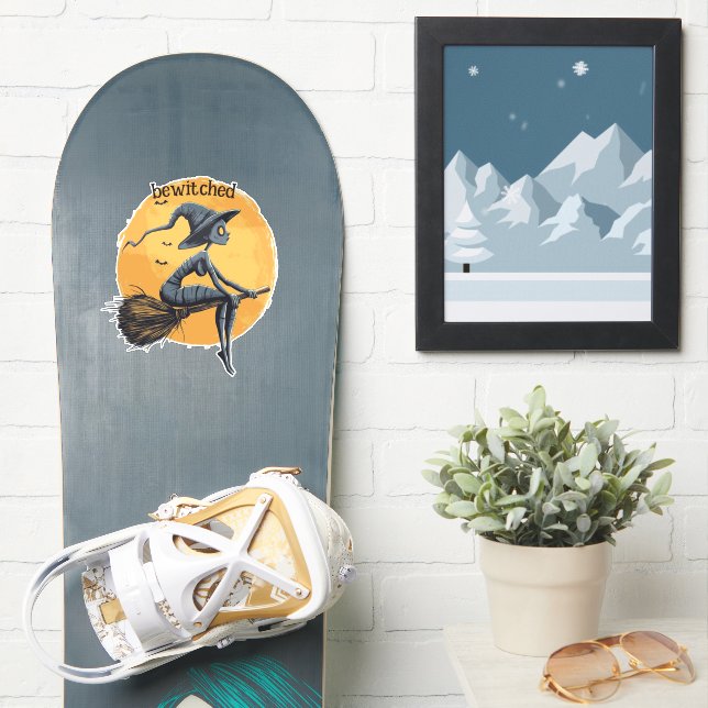 Witch Flying over the Full Moon Sticker (Snowboard)