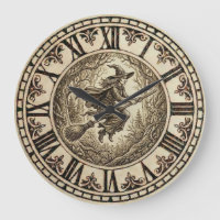Witch Forest Wall Clock | Wood-Burned Style