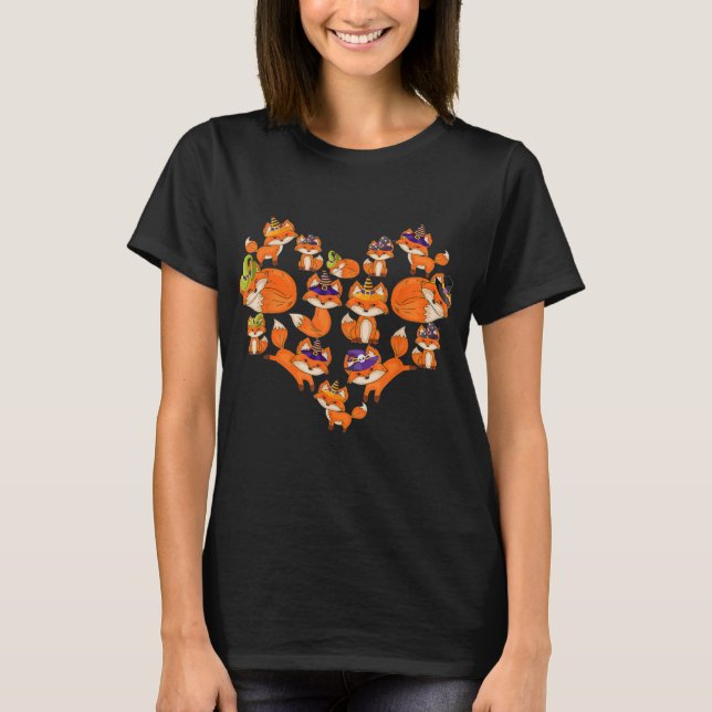 Witch Fox For Women Girls Kids Heart Poses T-Shirt (Front)