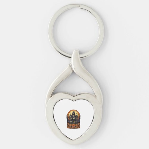 Witch Friends Halloween Haunted House Shirt_1 Keychain