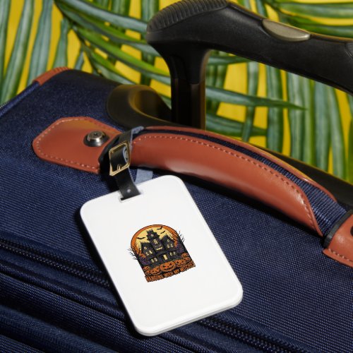 Witch Friends Halloween Haunted House Shirt_1 Luggage Tag