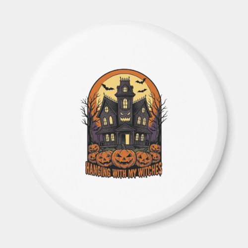 Witch Friends Halloween Haunted House Shirt_1 Magnet