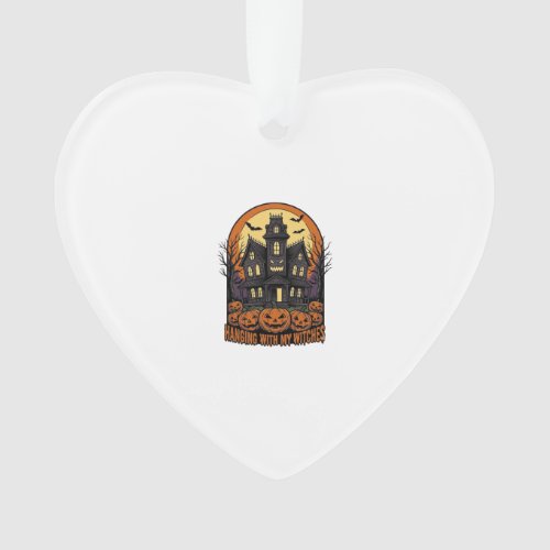 Witch Friends Halloween Haunted House Shirt_1 Ornament