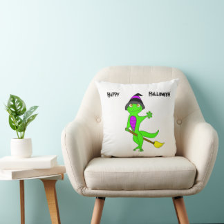 witch gecko throw pillow
