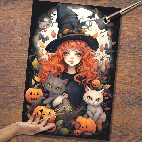 Witch Girl 2 Halloween Decoupage Paper