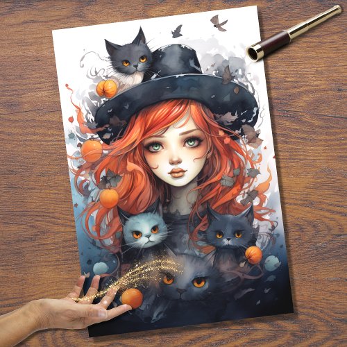 Witch Girl 4 Halloween Decoupage Paper